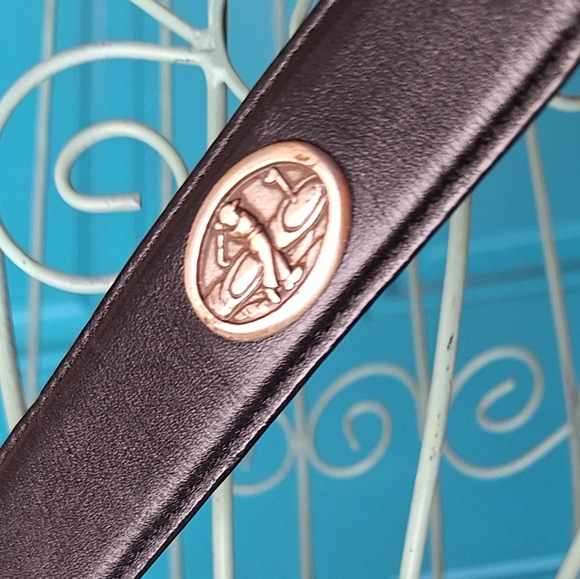 Genuine Leather GOLF Belt Mens Studded Silver Metal Buckle Golfers Logo Icon 34 - Picture 8 of 17